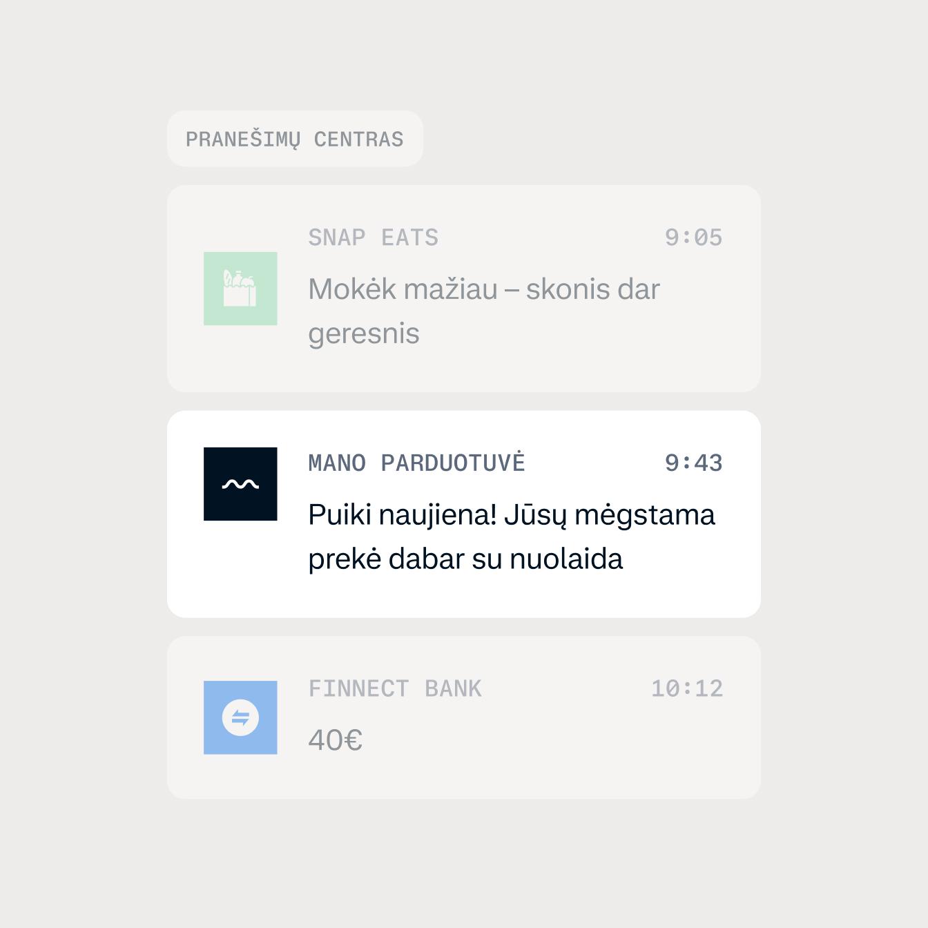 notification center with a store favorite item on sale