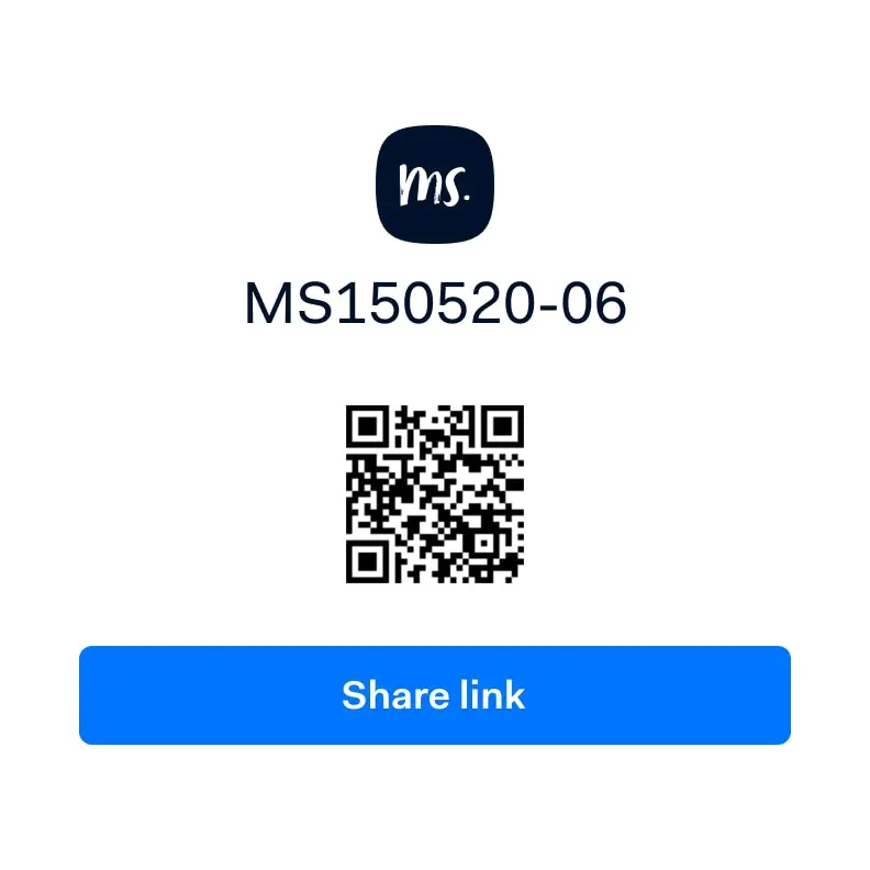 QR code with identification code MS150520-06 above a 'Share link' button.
