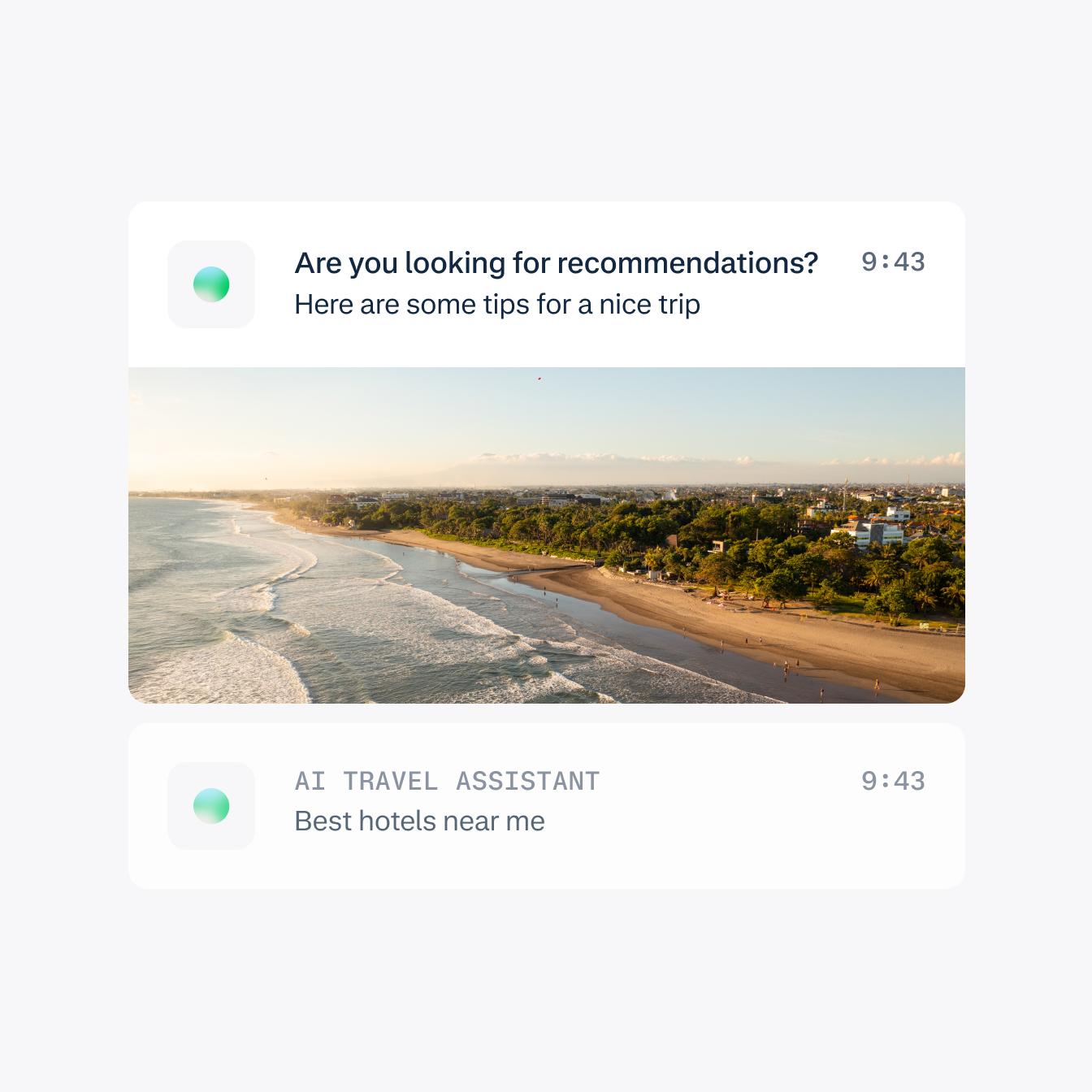 UI with AI personalized automation notifications