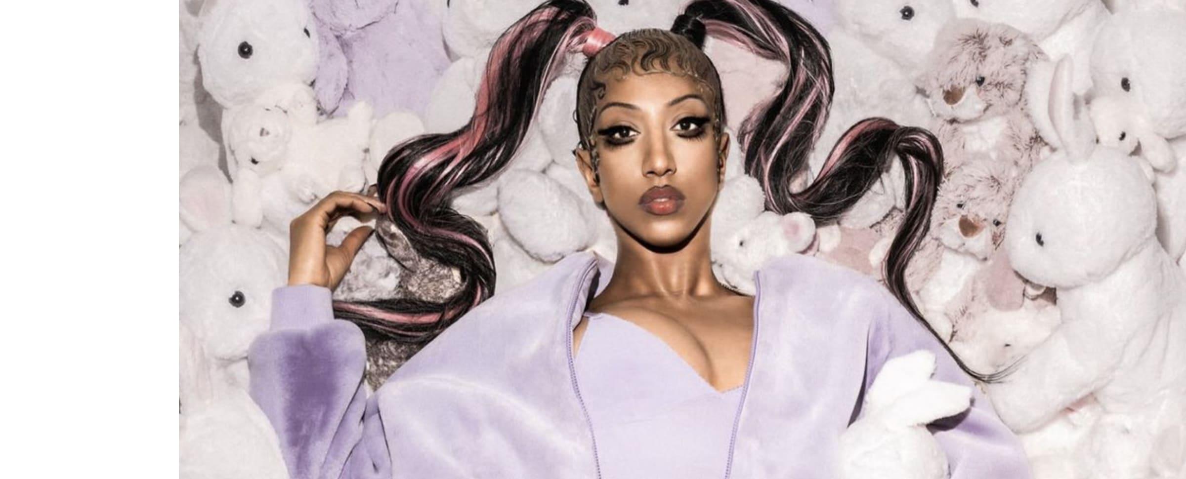 Female model with pigtails