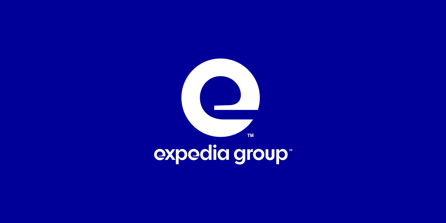 Expedia Group logo on a dark blue background.