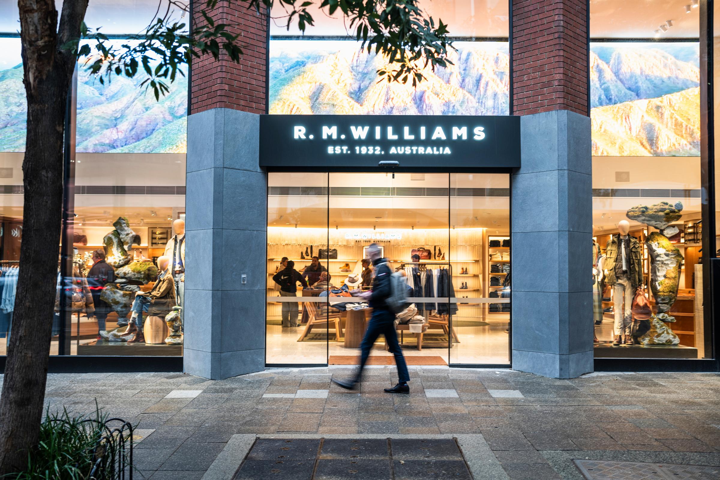 Vista frontal de la tienda RM Williams