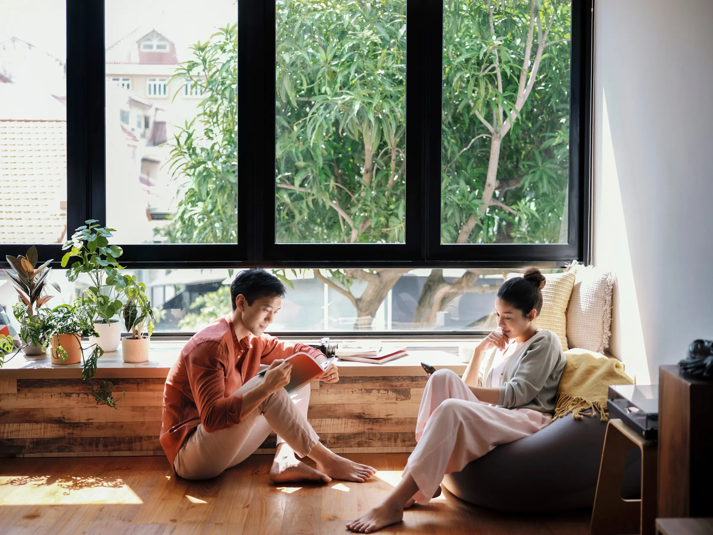 Couple at home shopping online on ecommerce website