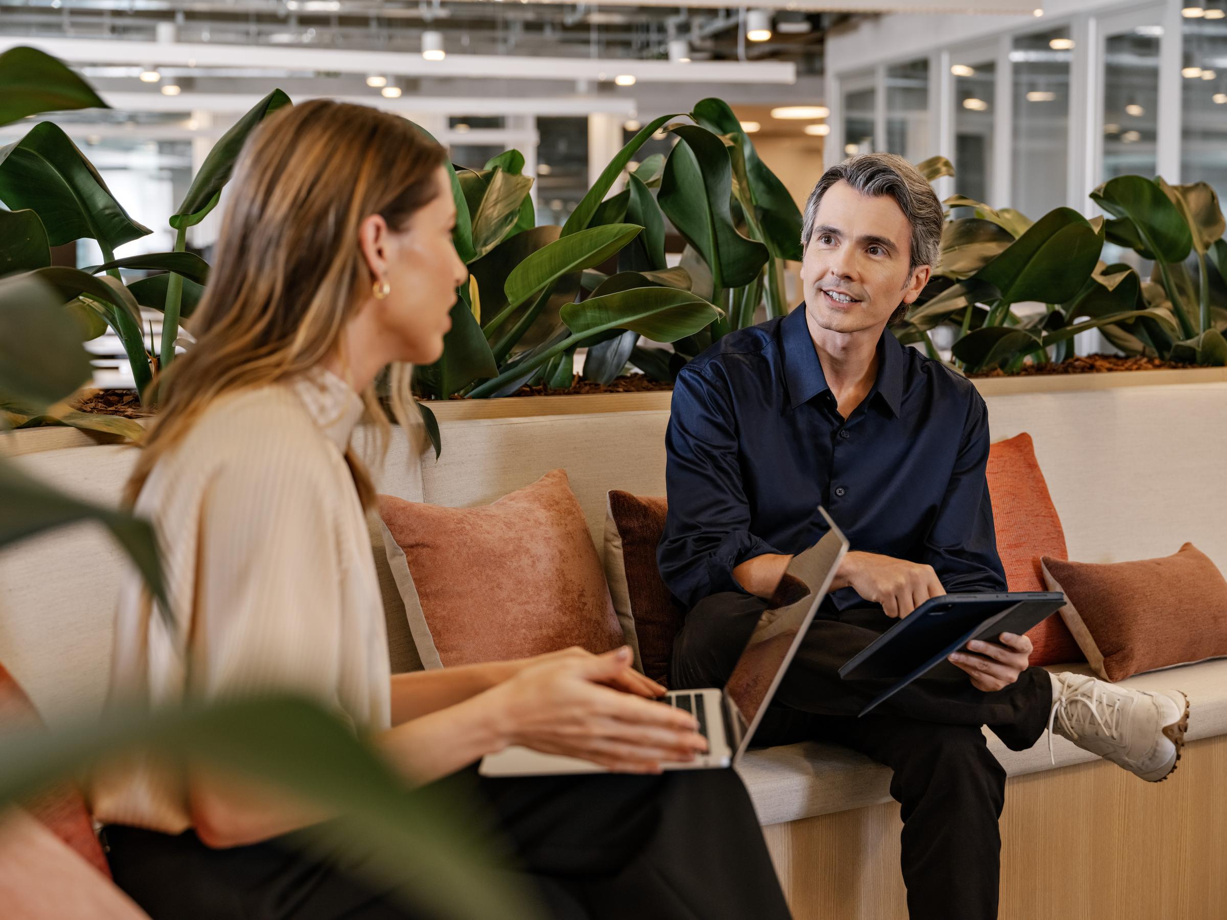 two people in a meeting