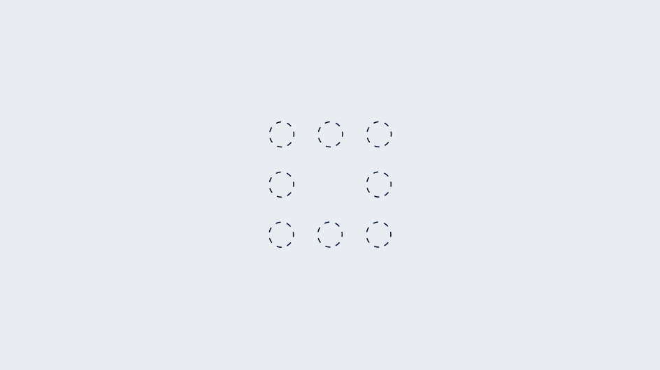 Huit icônes de chargement circulaires grises sur un fond uni.