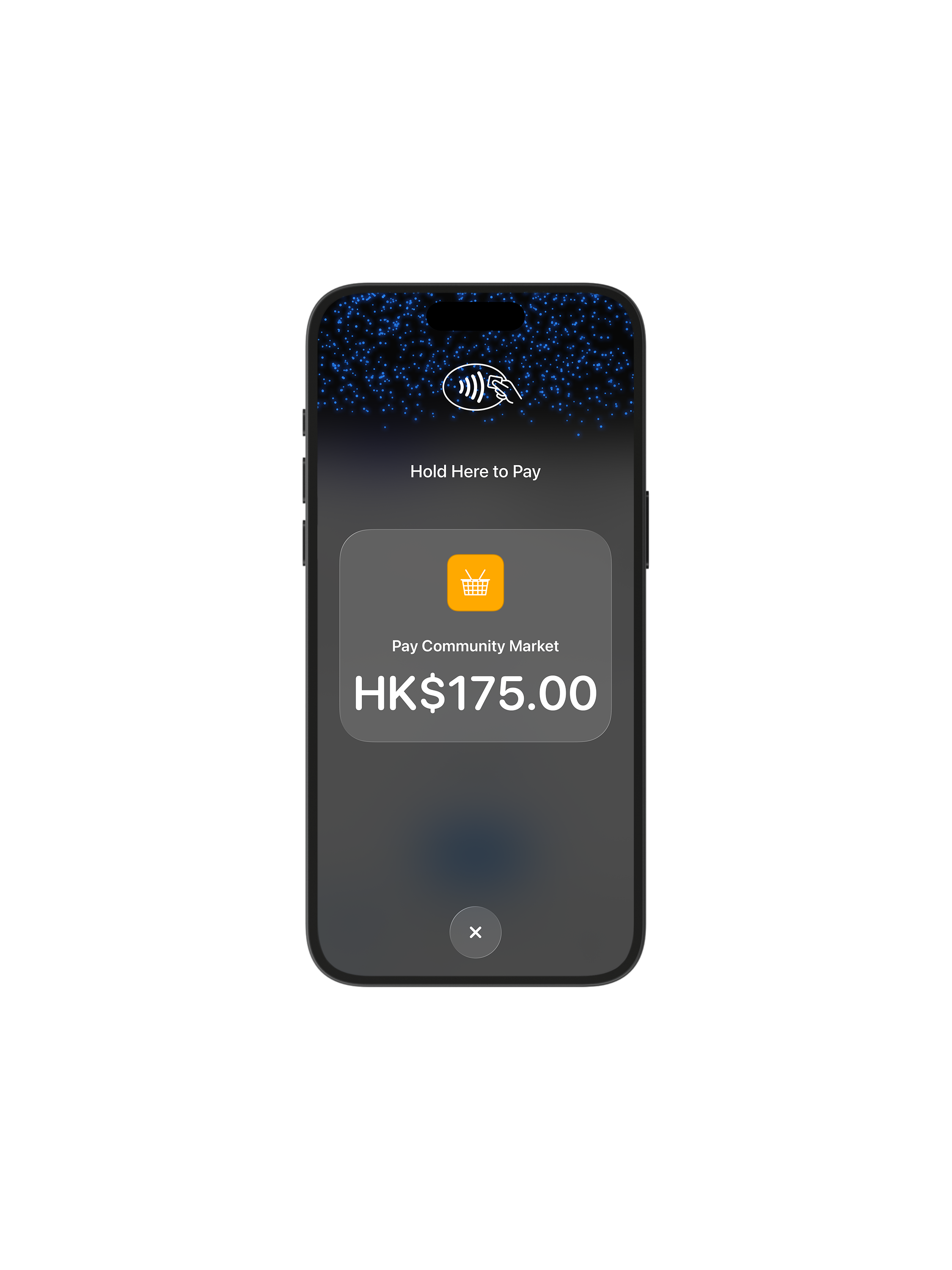 Mobile payment screen showing a transaction of HK$175.00 using an Adyen terminal