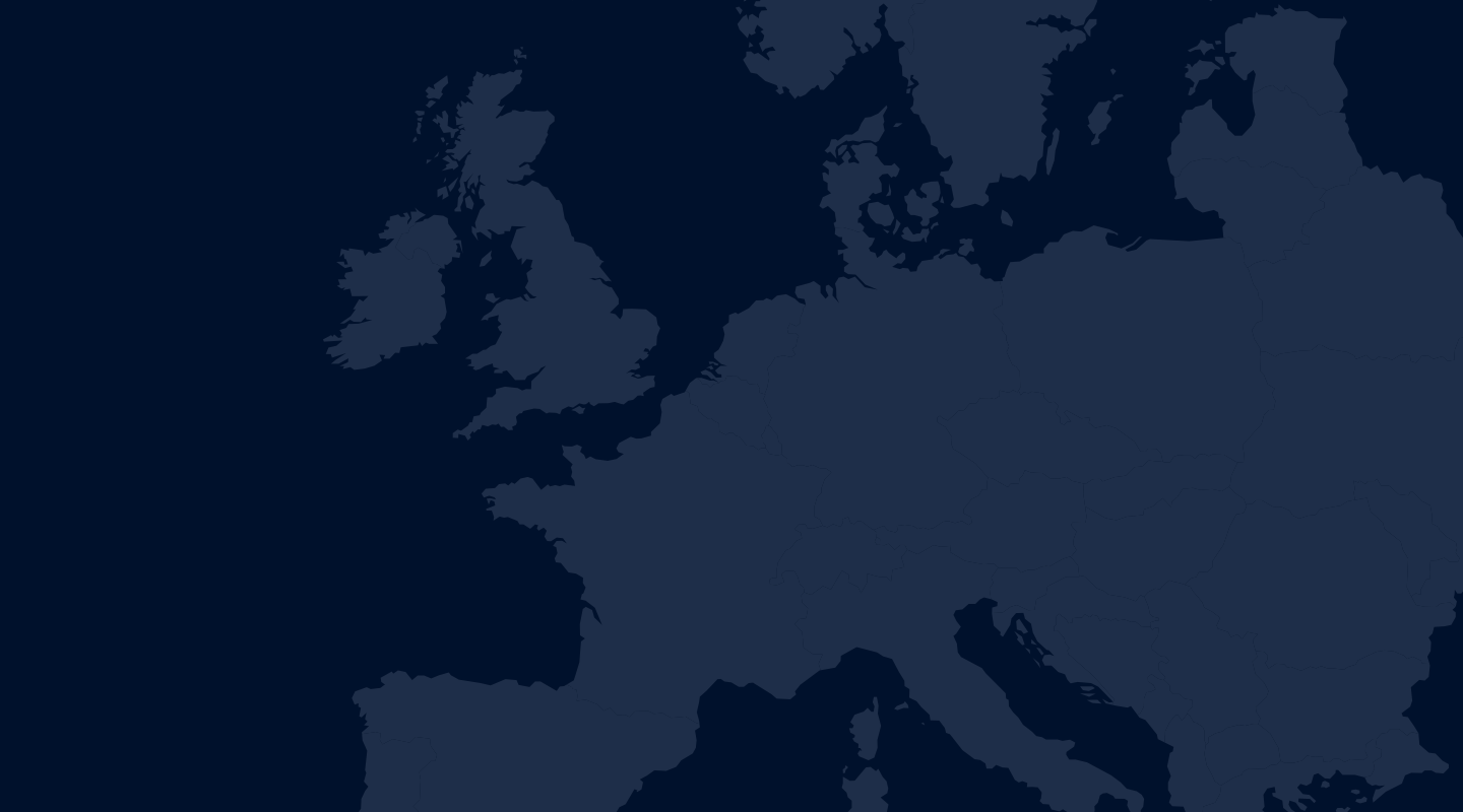 Stilisierte dunkelblaue Karte von Europa ohne Grenzen oder Beschriftungen