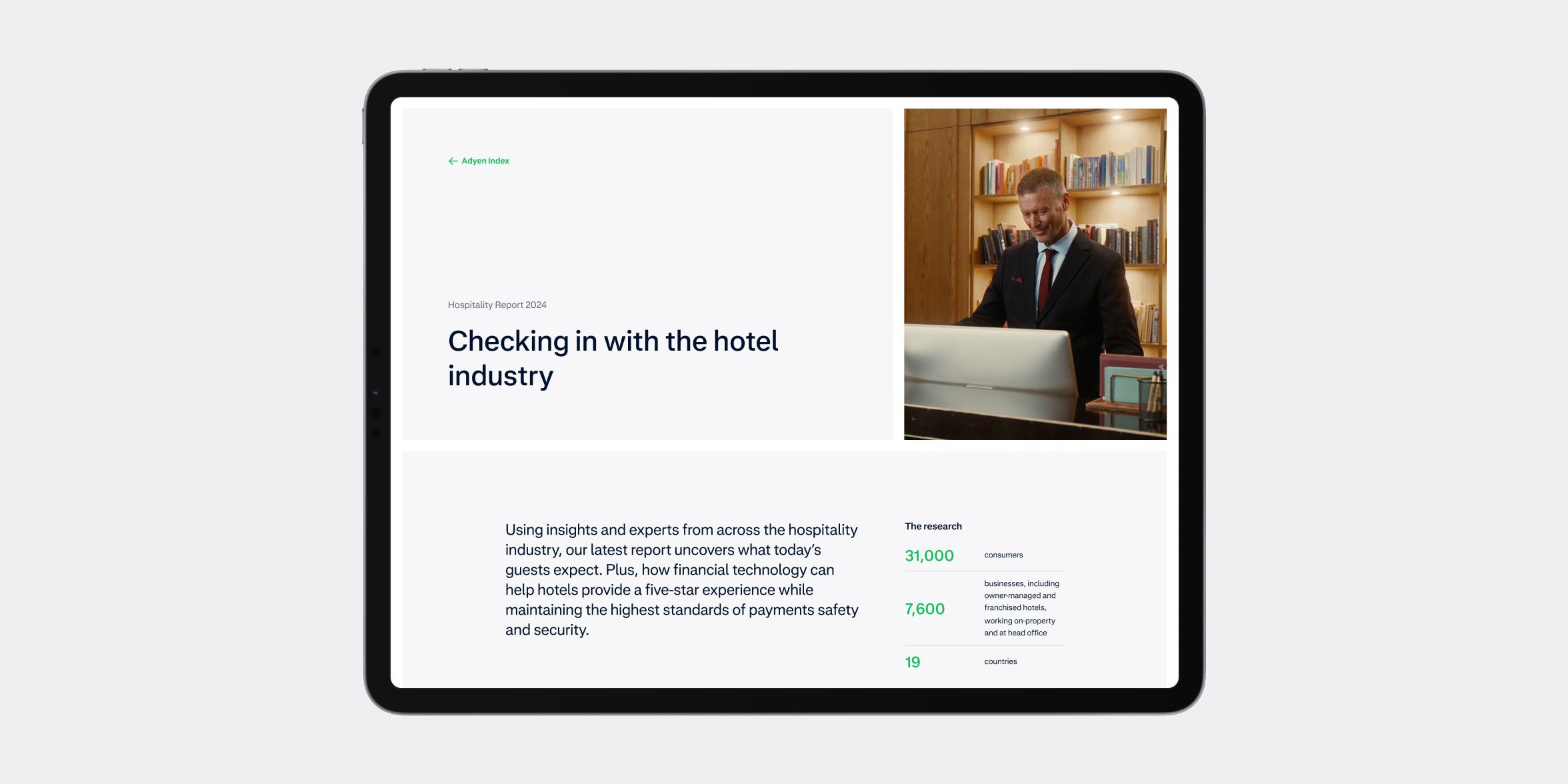 three brochures with hospitality report cover