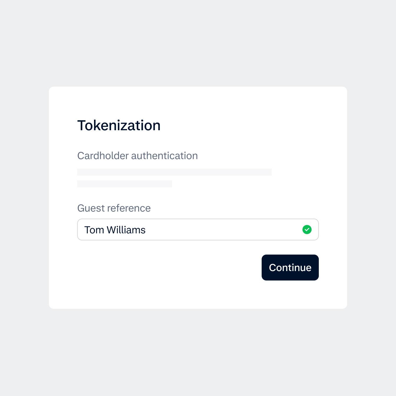 UI screen about Tokenization for Index Hospitality