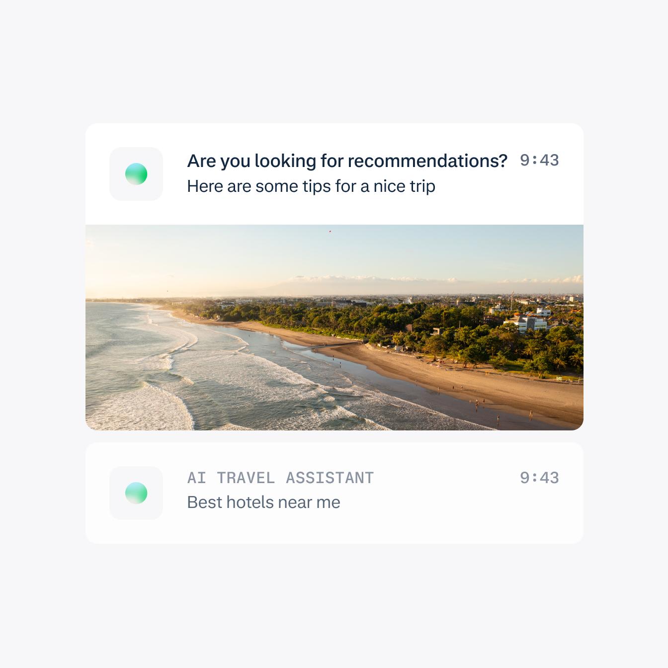 UI with AI personalized automation notifications