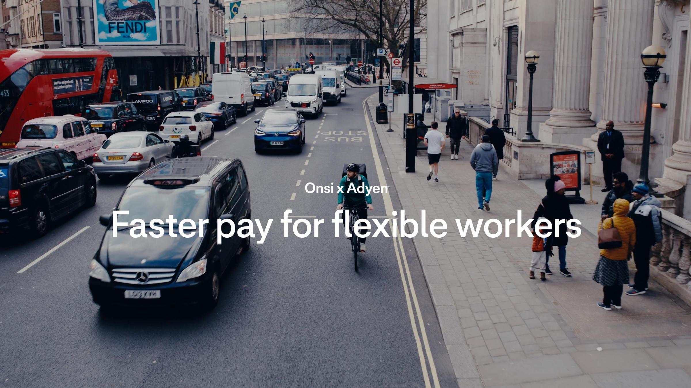 A cyclist using the Onsi app on his phone.