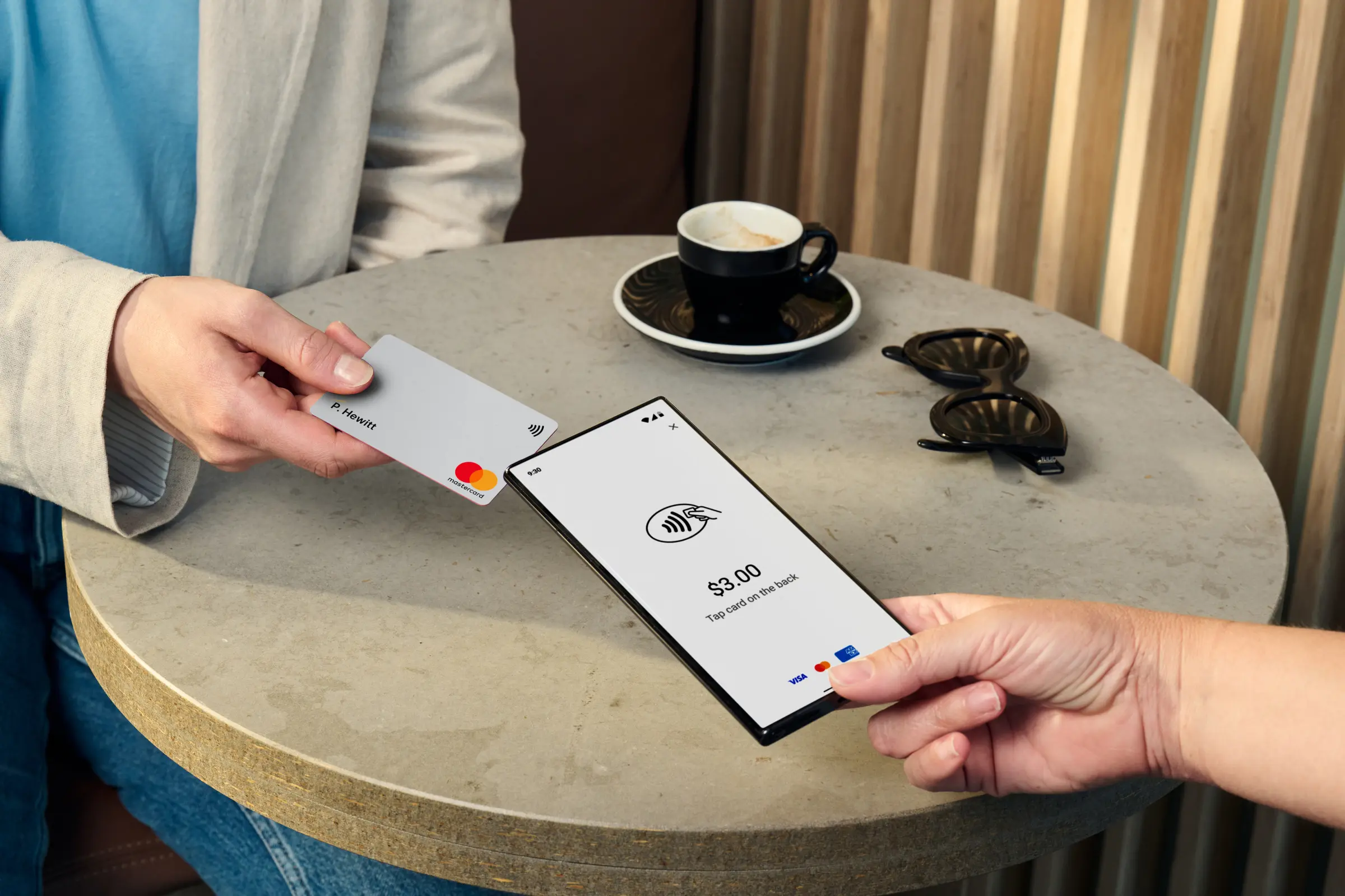Using Tap to pay on Android in a coffee shop
