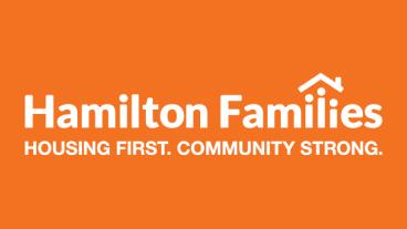 Logo organizacji Hamilton Families z hasłem 'Housing First. Community Strong.'