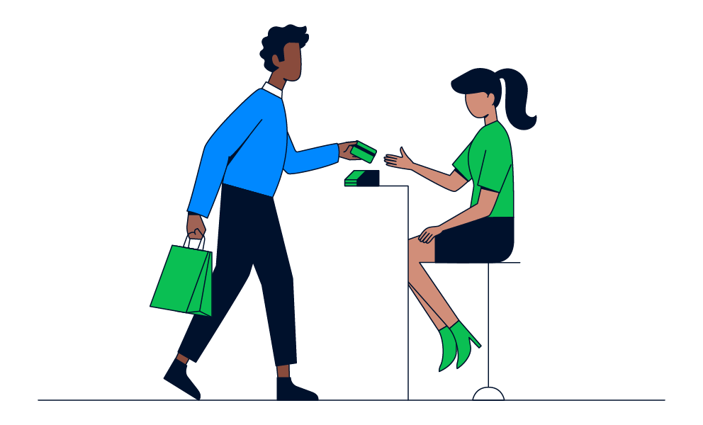 Illustration d'un achat en magasin