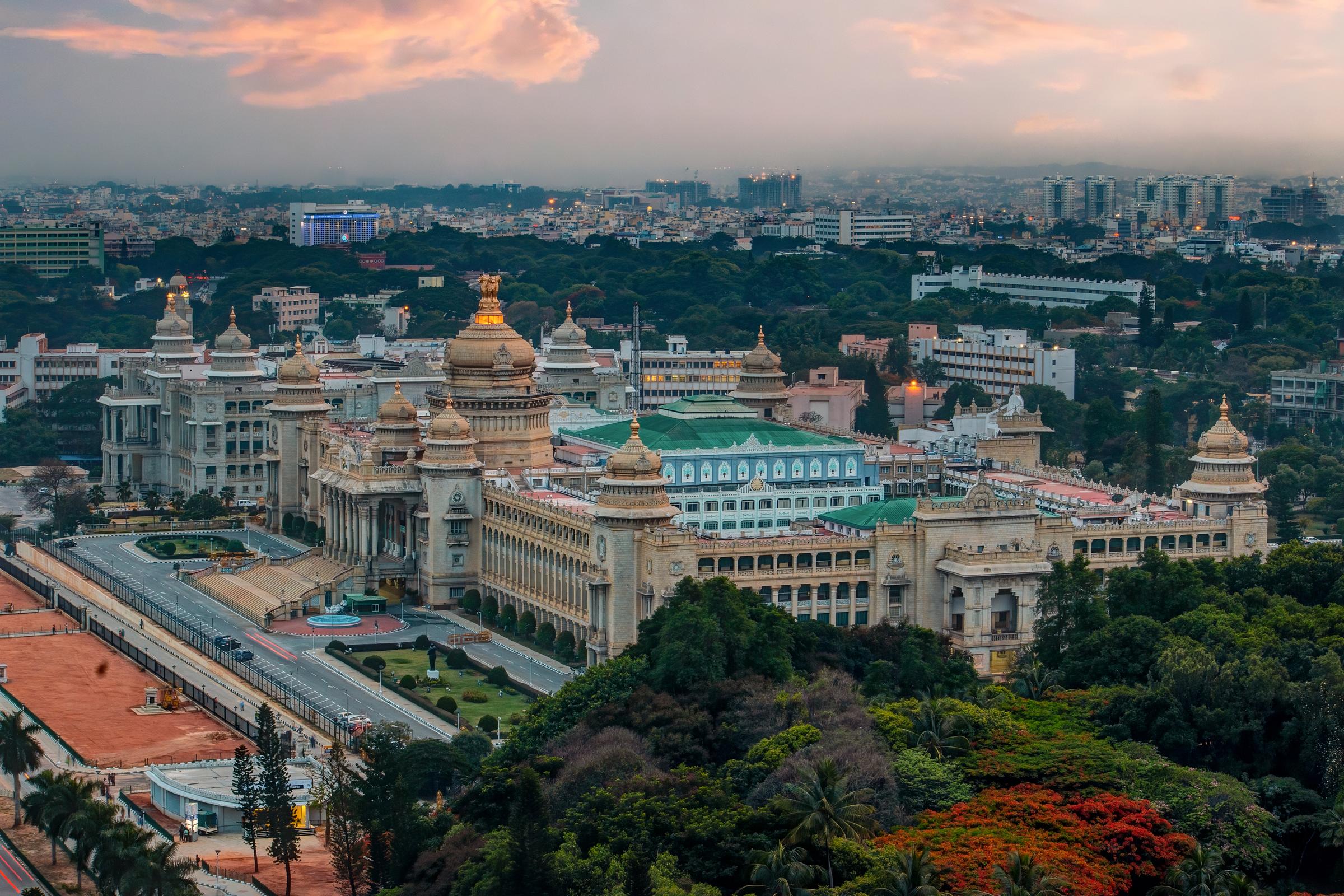 Areal view of Vidhana Soudha, Bengaluru India