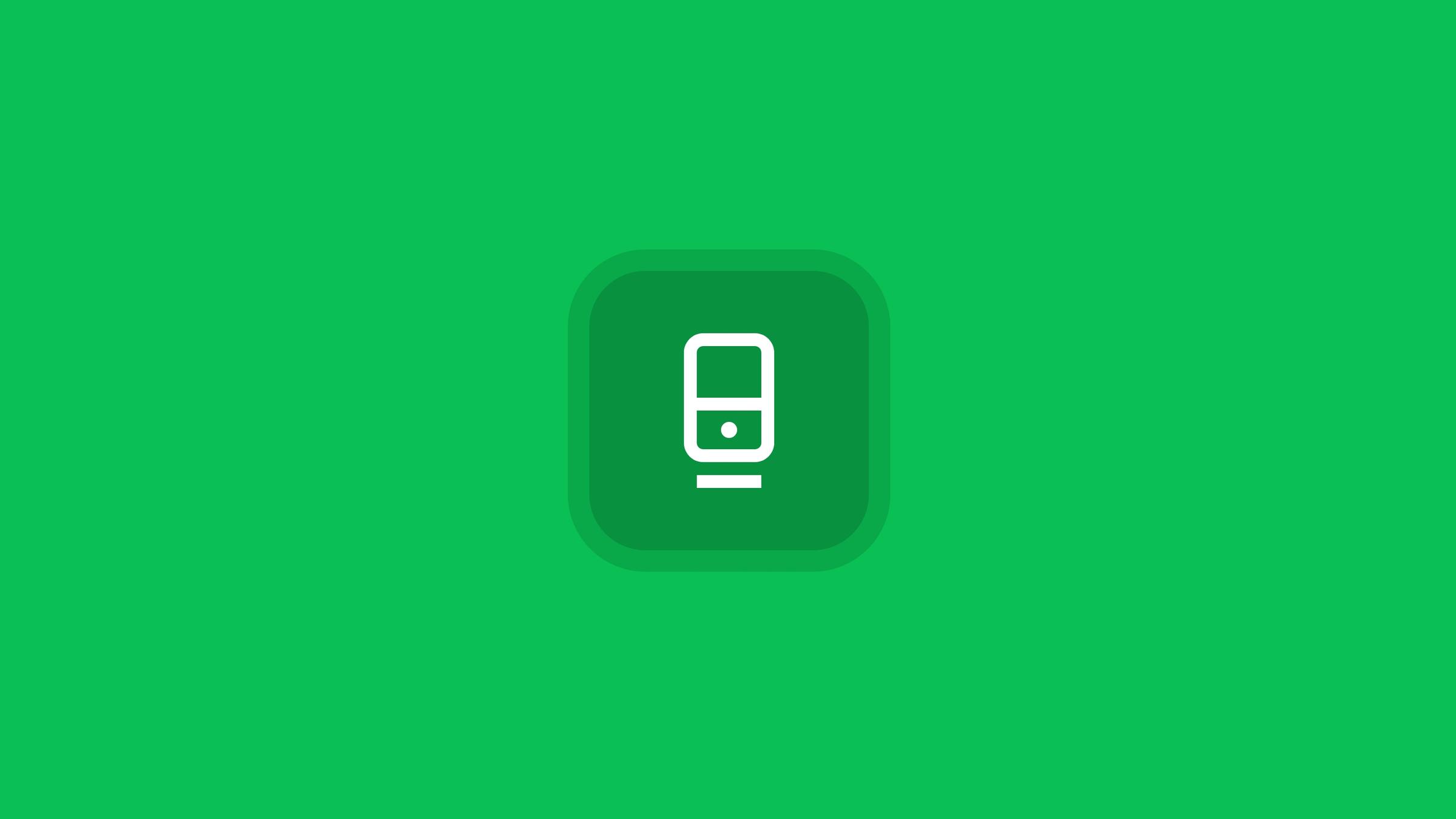 Icons on black of green background