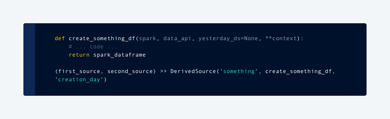 Code snippet of data partition