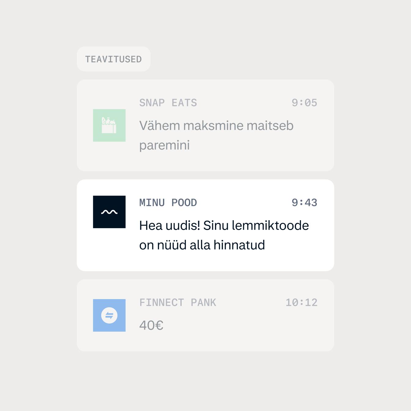 notification center with a store favorite item on sale