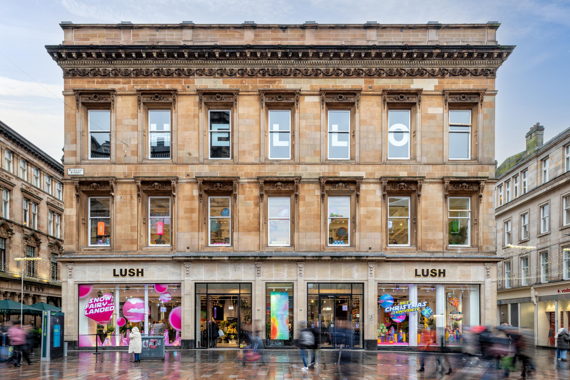 Lush store in Glasgow seen from the Buchanan street.