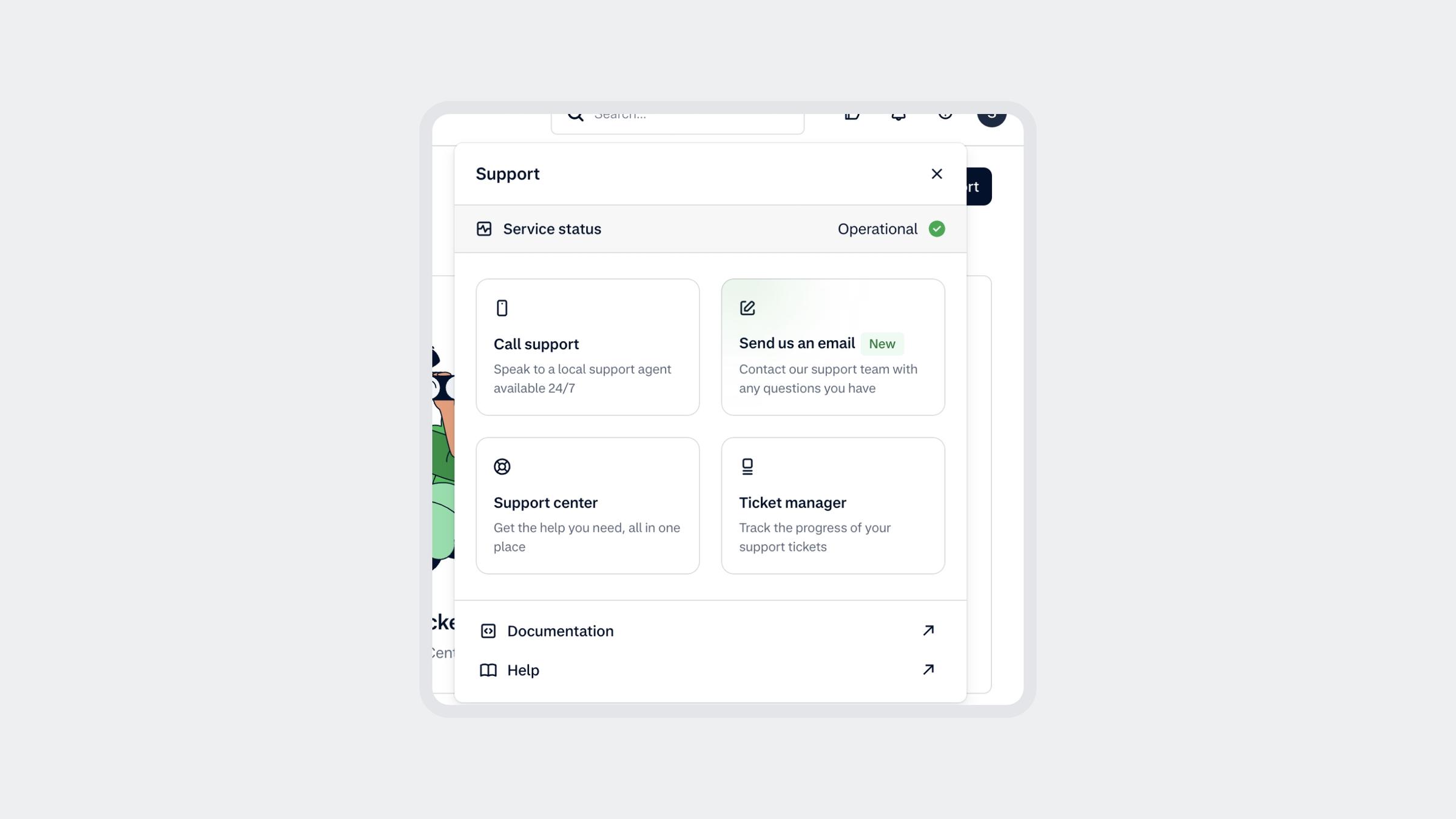 UI screens for product updates