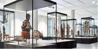 Foto eines Ausstellungsraums im Berliner Humboldt Forum