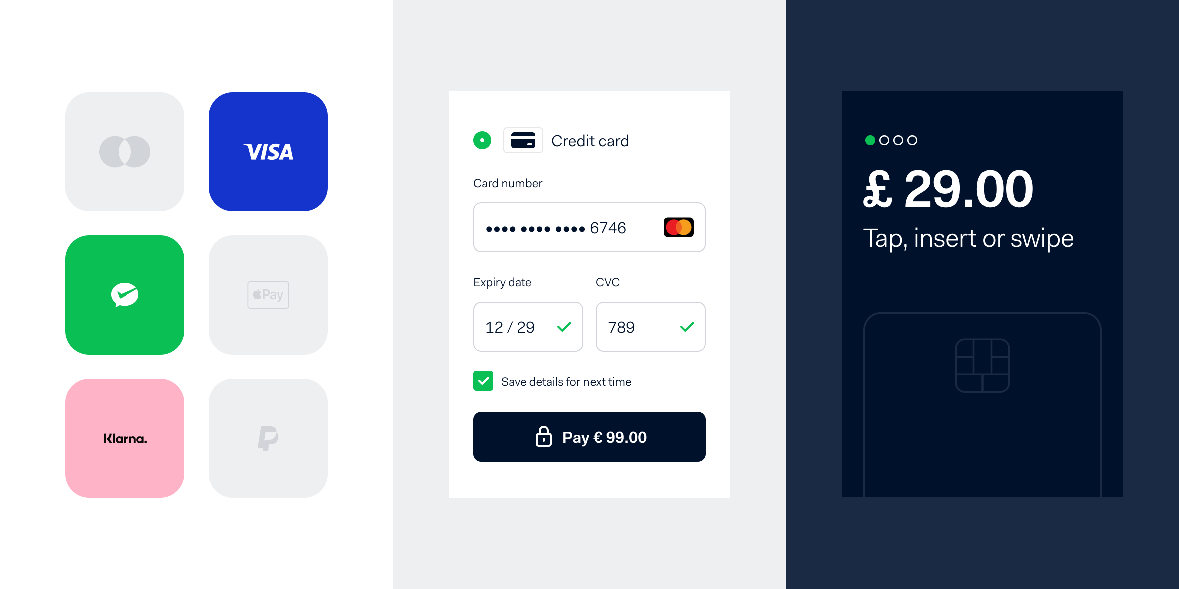 Different ways to pay