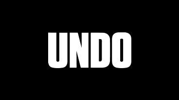 Black background with the word UNDO in white capital letters.