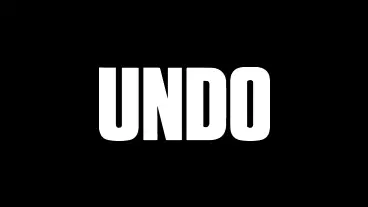 Black background with the word UNDO in white capital letters.
