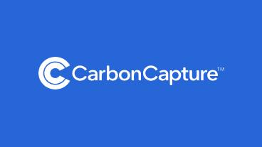 CarbonCapture logo with a stylized 'C' surrounded by a swirl on a blue background.