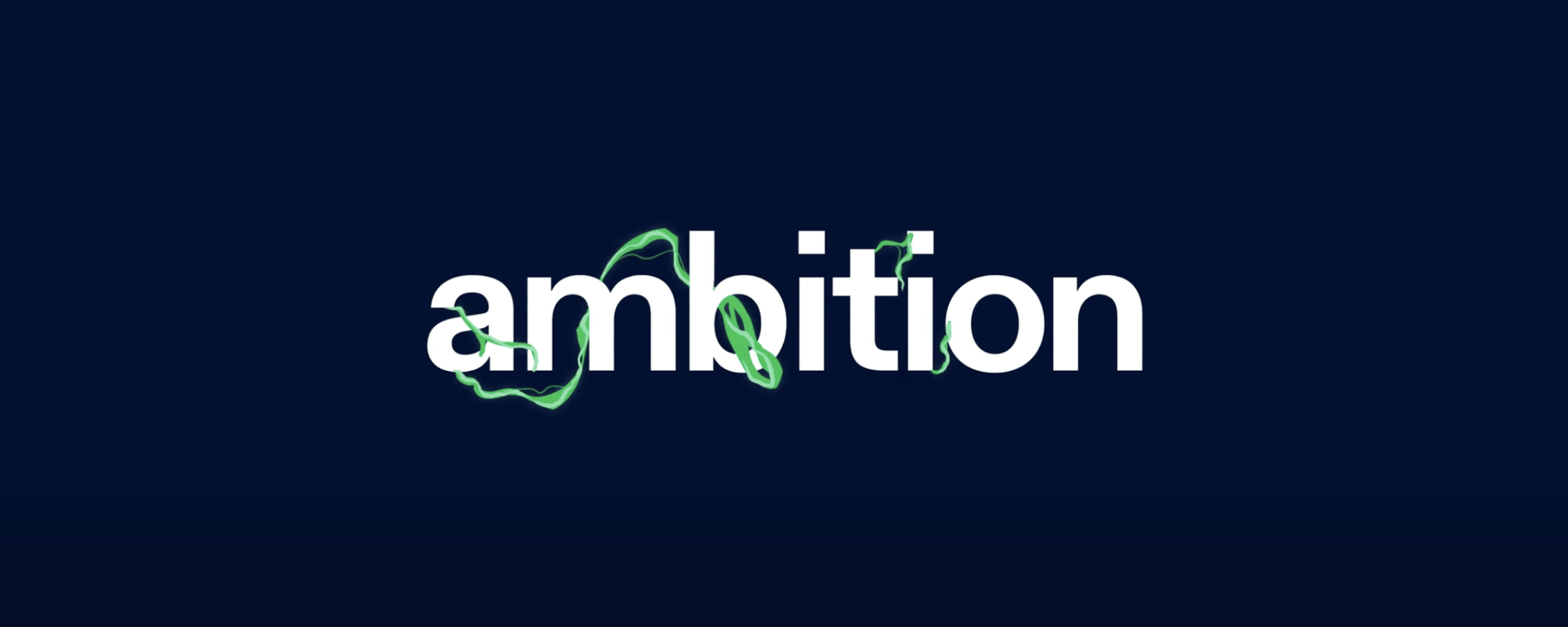 Logo Adyen Ambition avec contours néon vert stylisés.