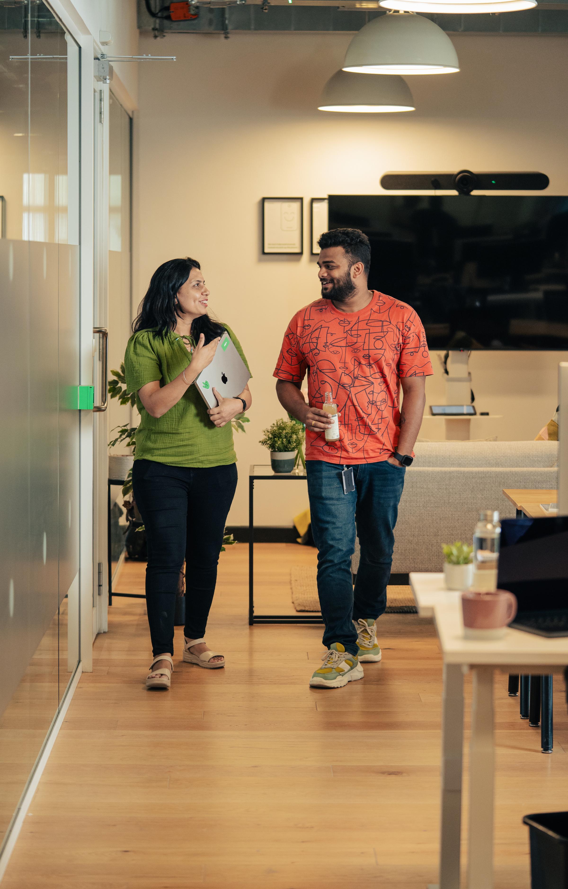 Adyen people in the Bangalore office interacting with each other