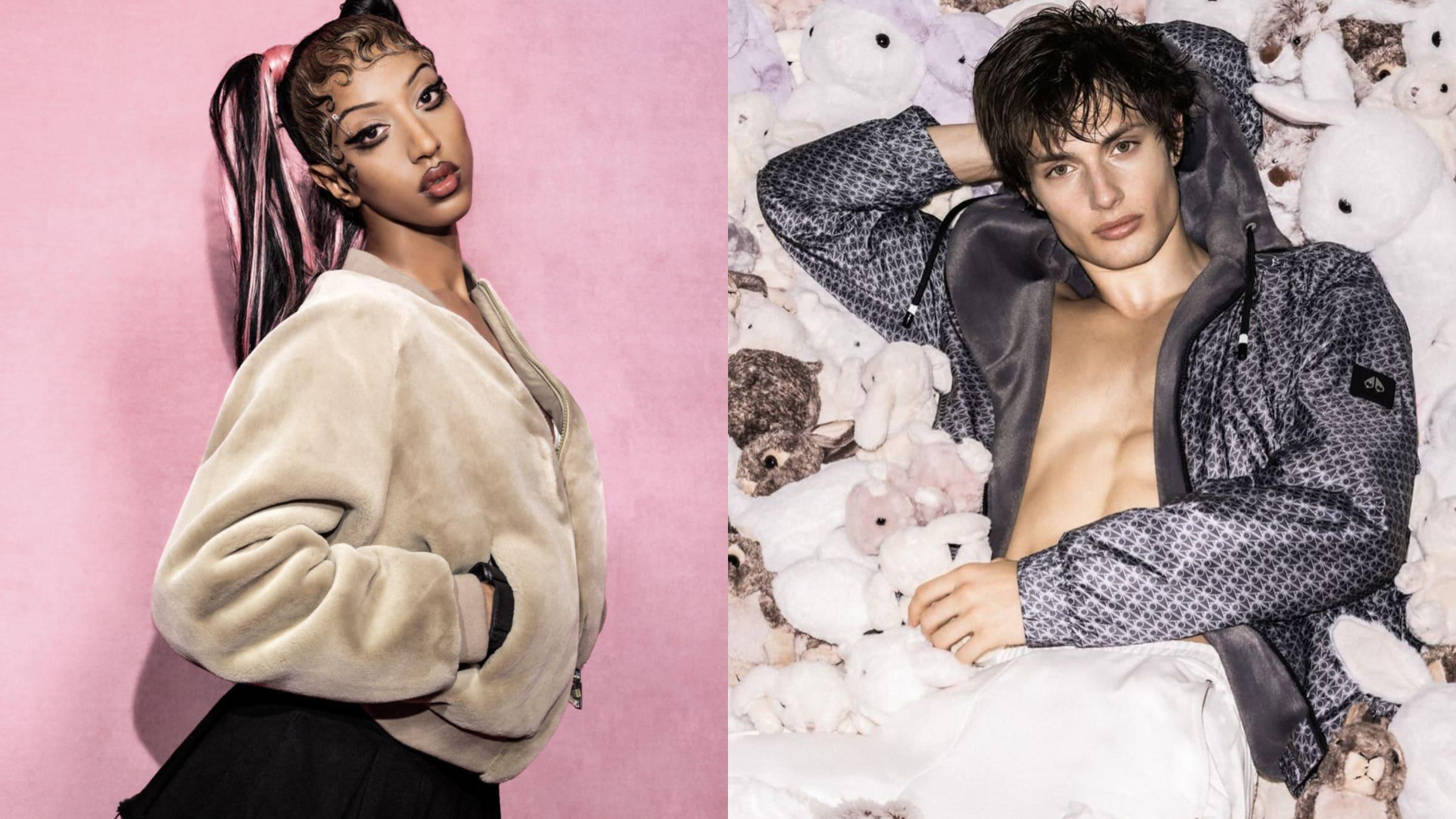 Models in pastel colors with jackets