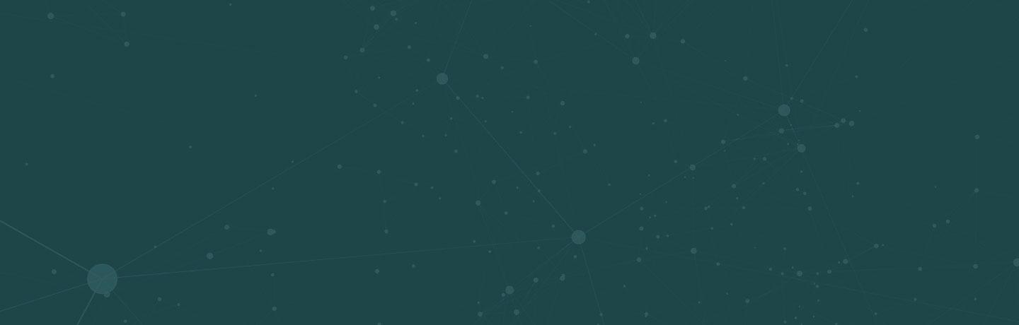 Abstract network of connecting lines and dots on a dark background.