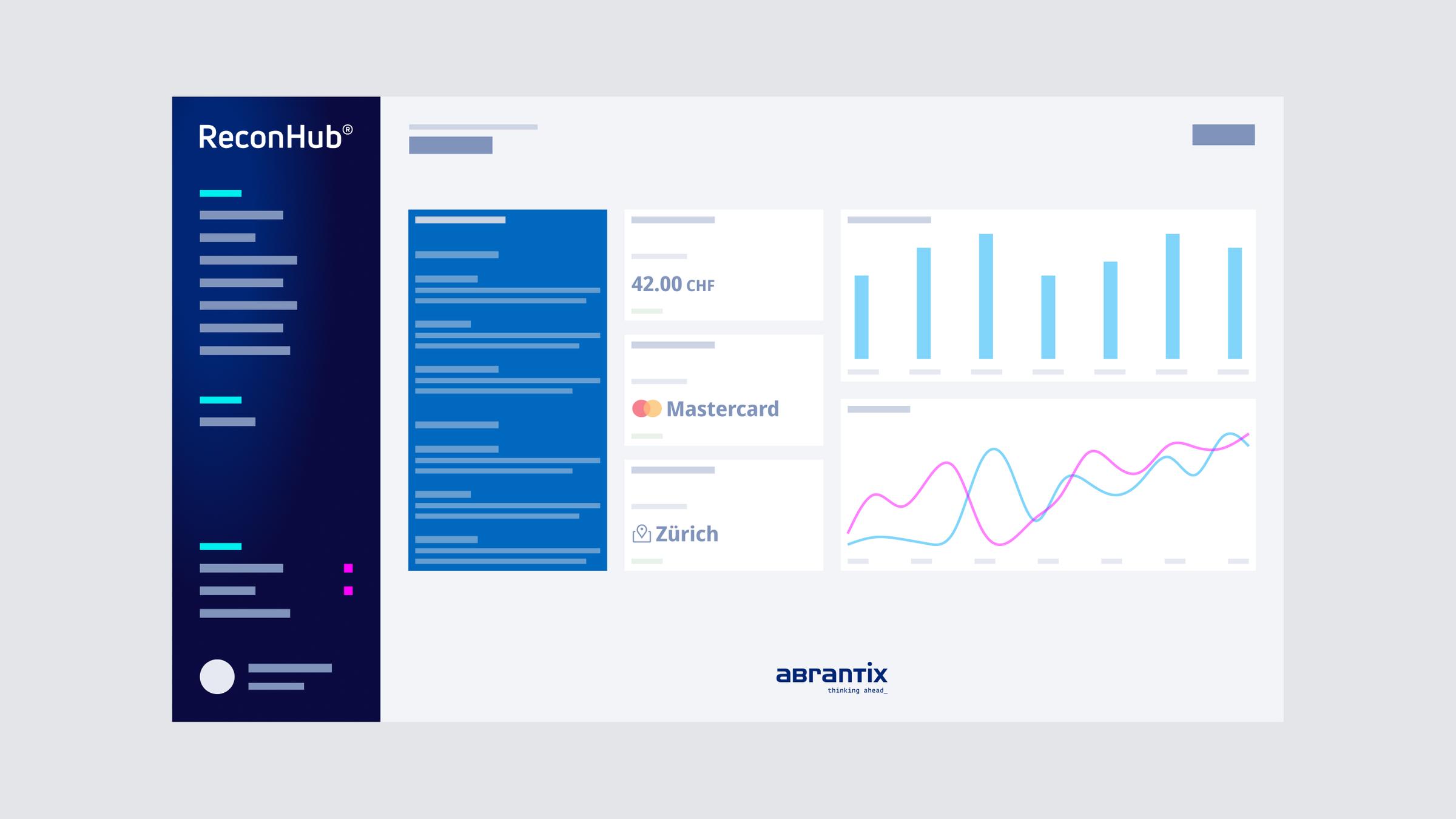 ReconHub costumer area UI screen