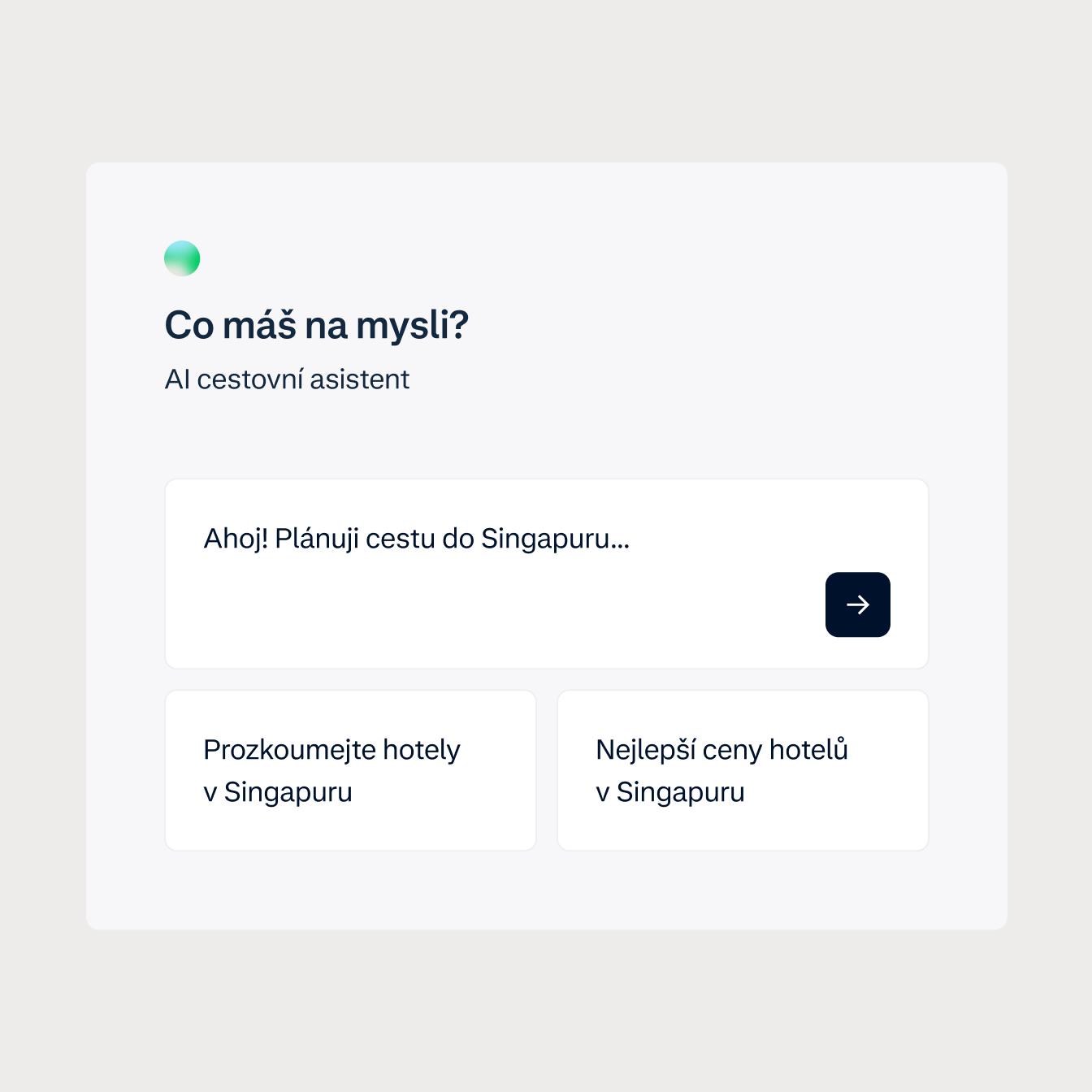 UI screen with AI travel assistant chat