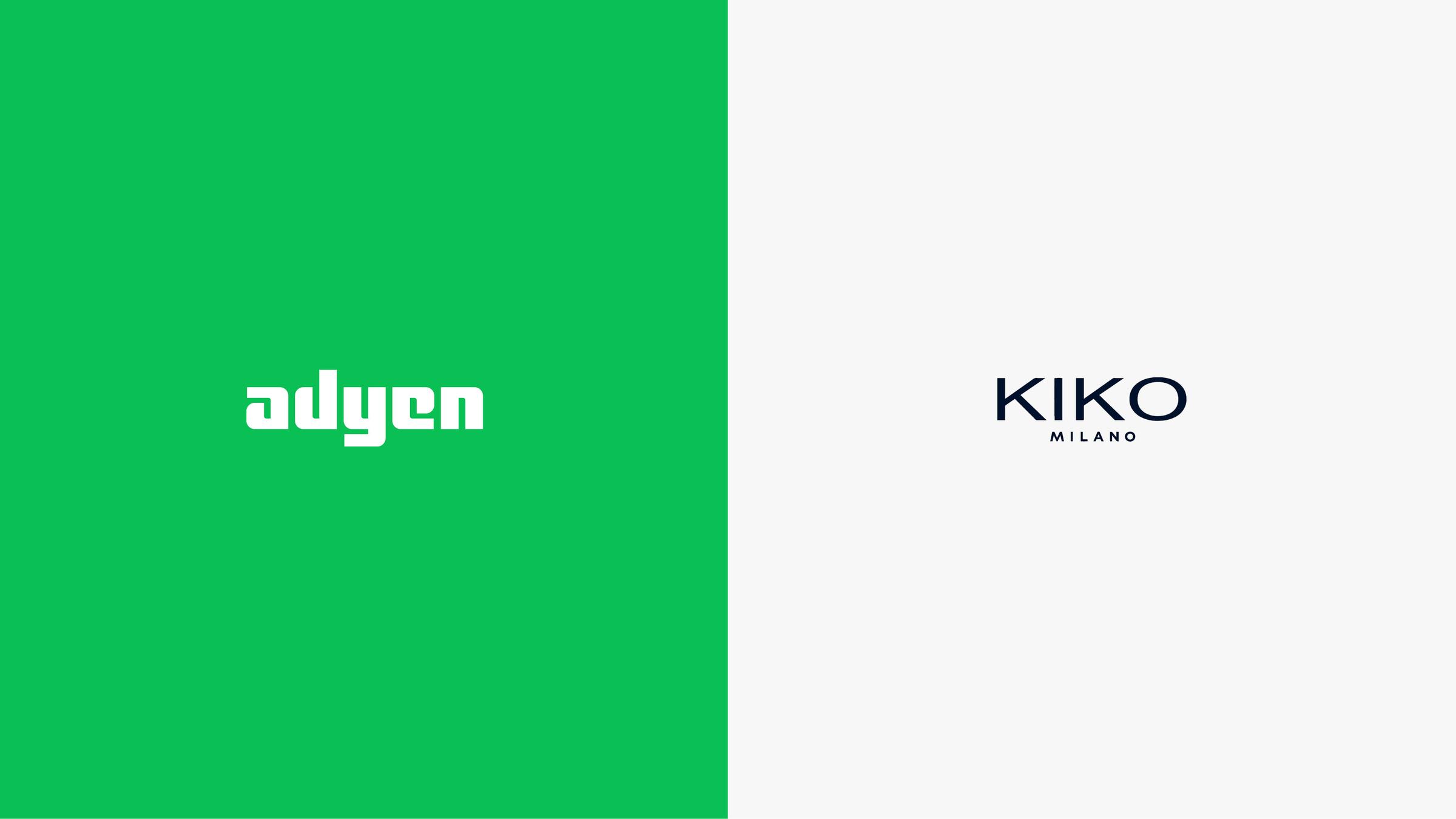 Adyen and kiko logo on splitscreen