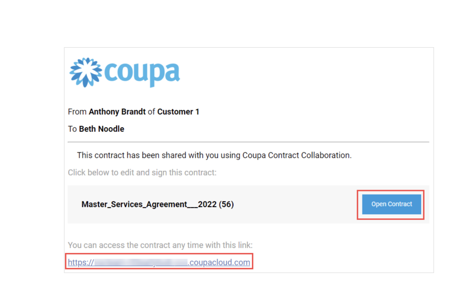 Coupa UI screenshot