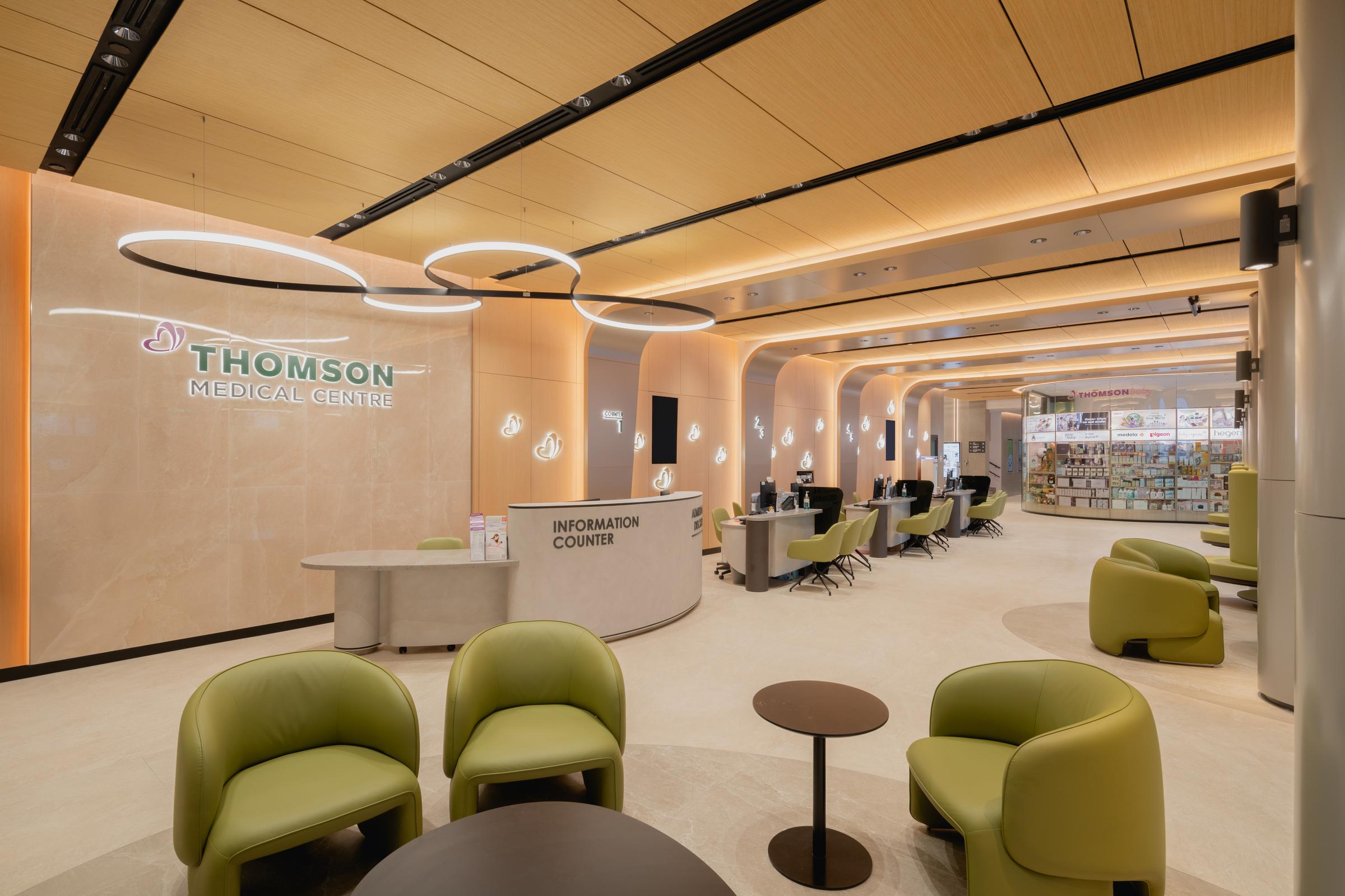 The information counter and waiting area of the Thomson Medical Centre in Singapore 