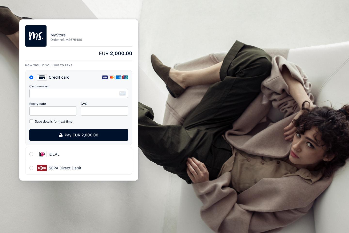 Beispiel für eine Pay by Link-Seite
