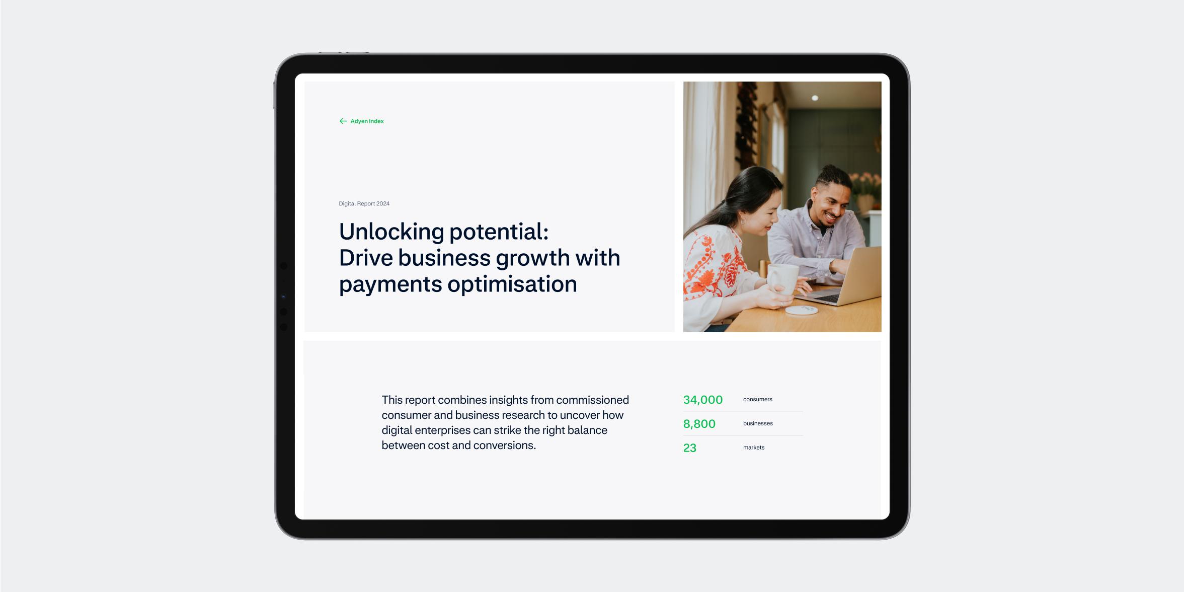 Adyen Digital Index on tablet