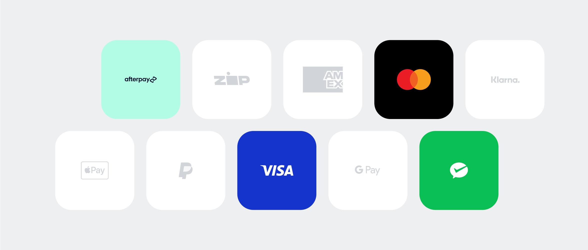 different payment methods including local ones