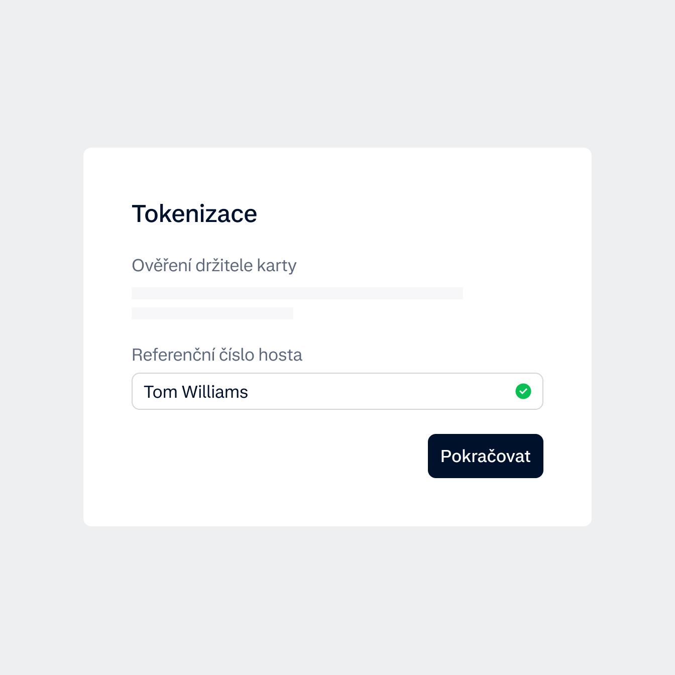 UI screen about Tokenization for Index Hospitality