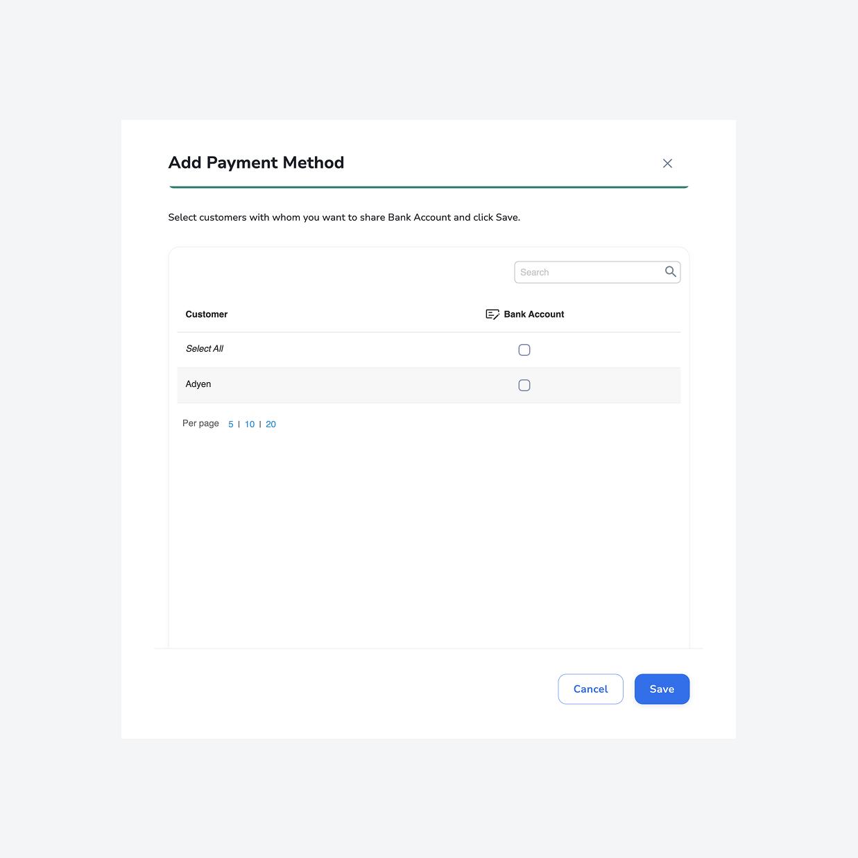 Screenshot of UI user page of vendor supplier portal Coupa