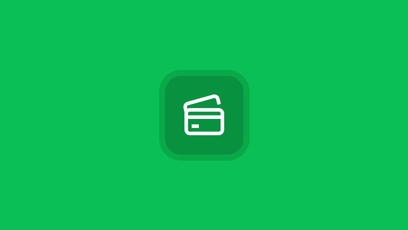 Icon representing digital payment card processing on a green background for Adyen branding.