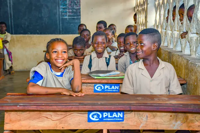 Group of children in a classroom