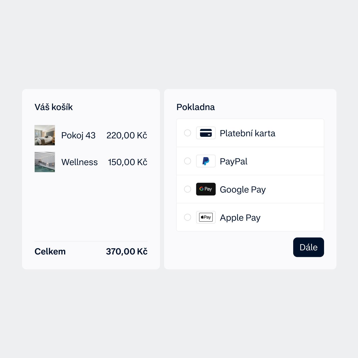 UI checkout with local payment methods