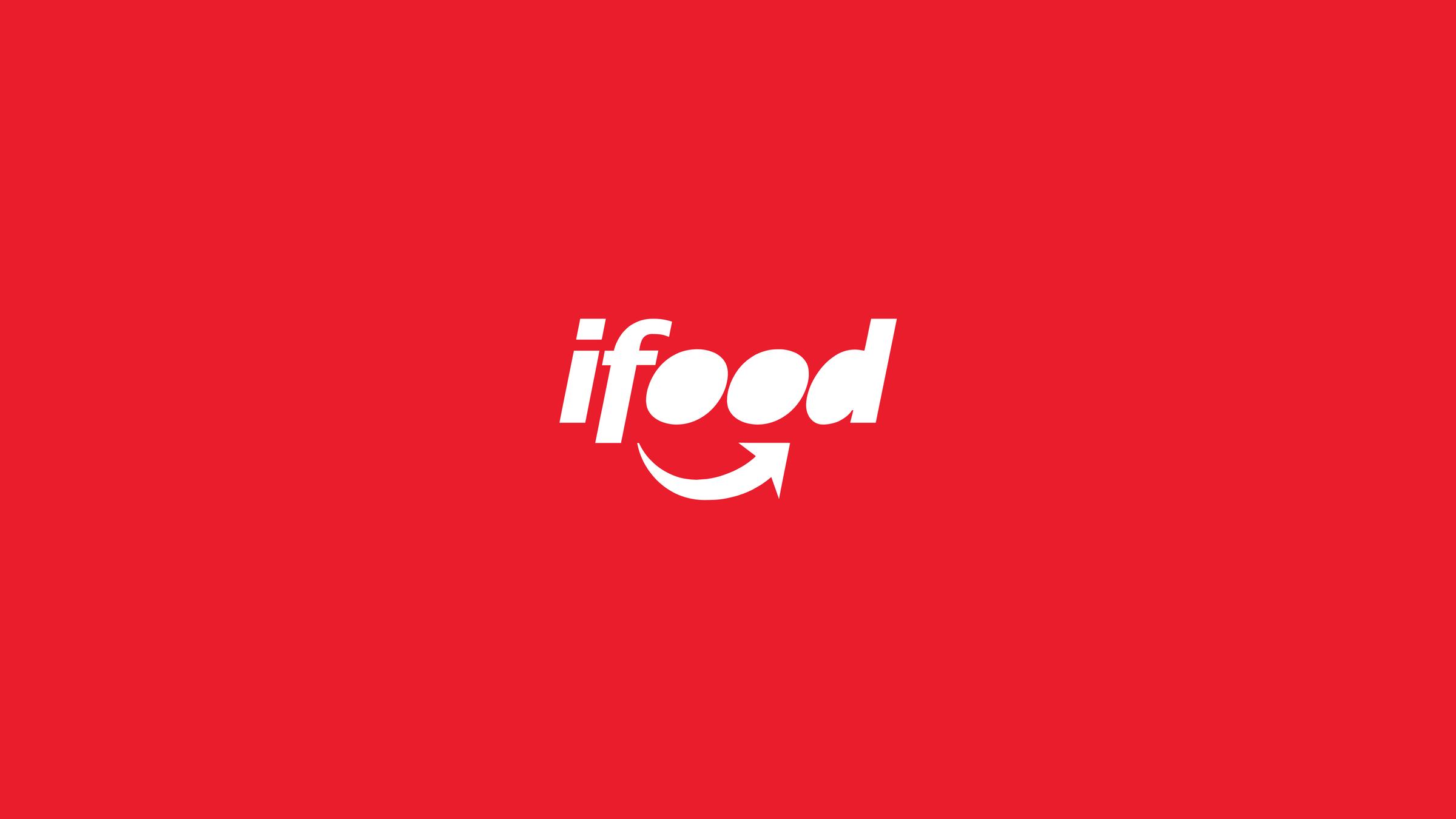 iFood logo em um fundo vermelho vibrante