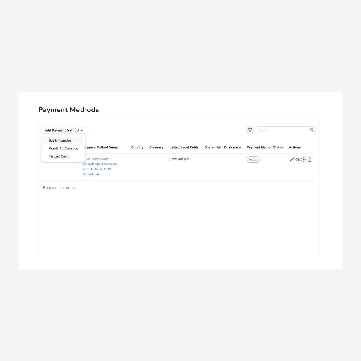 Screenshot of UI user page of vendor supplier portal Coupa
