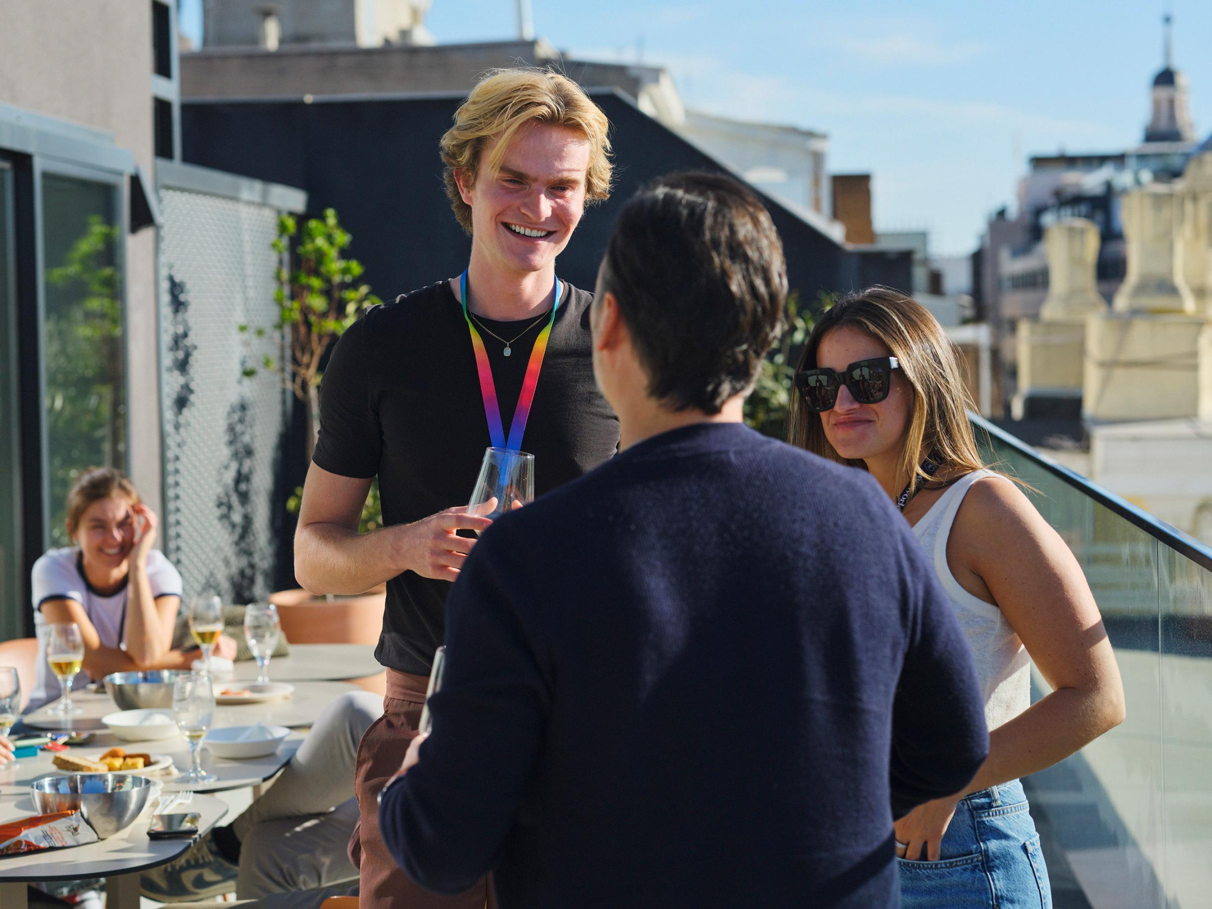 Adyen employees working in the Adyen office in Madrid