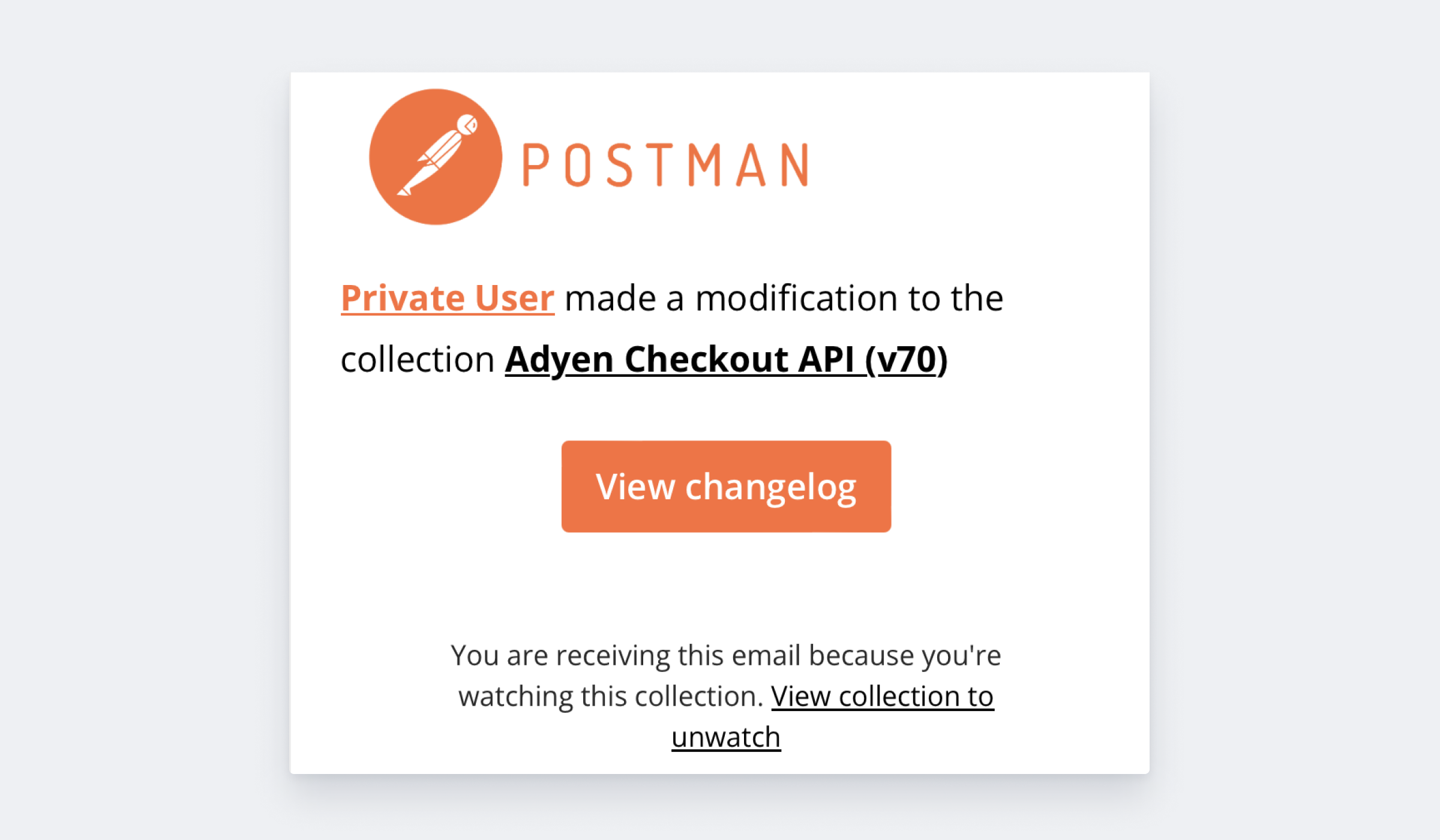Postman notification